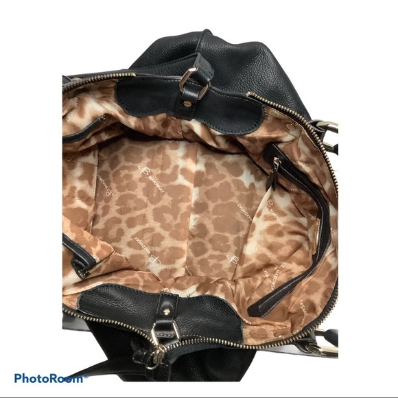 B. Makowsky Black Leather Satchel/Crossbody - Picture 7 of 8